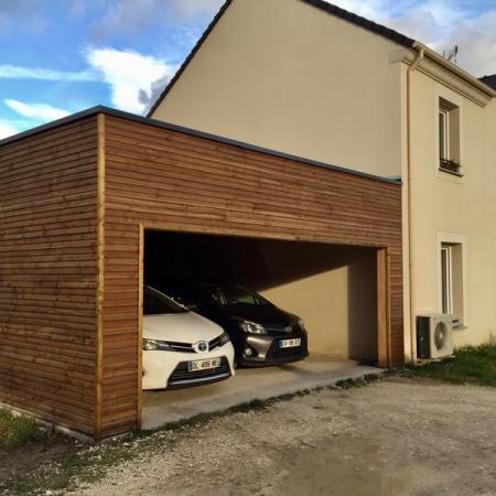 Garage en ossature bois par l'entreprise ML OSSATURE située a Quincy-Voisins 77860 (Île-de France)